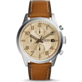 Horlogeband Fossil FS5140 Leder Bruin 22mm