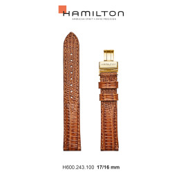 Horlogeband Hamilton H600.243.100 / H24301511 Leder Bruin 17mm