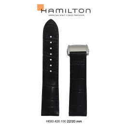 Horlogeband Hamilton H426150 Leder Zwart 22mm