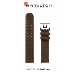 Horlogeband Hamilton H001.70.505.833.01 / H600705119 Leder Beige 20mm