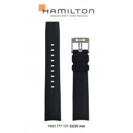 Horlogeband Hamilton H76714335 / H600777107 Rubber Zwart 22mm