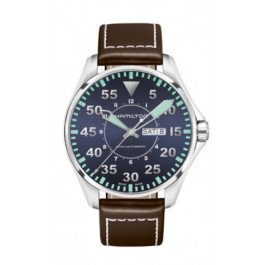 Horlogeband Hamilton H690647101 / H690.647.101 / H001.64.715.545.01 Leder Donkerbruin 22mm