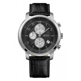 Horlogeband Hugo Boss HB-137-1-14-2352 Leder Zwart 22mm