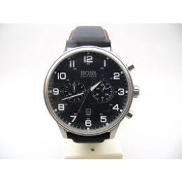 Horlogeband Hugo Boss HB.199.114.2570 Leder/Kunststof Zwart 22mm