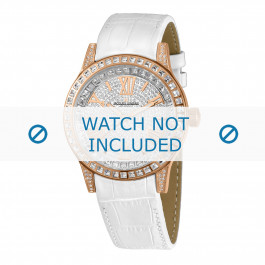 Jacques Lemans horlogeband 1-1798C Leder Wit + standaard stiksel