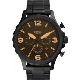 Horlogeband Fossil JR1356 / 134XXXX Staal Zwart 24mm