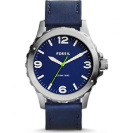Horlogeband Fossil JR1474 Leder Blauw 22mm