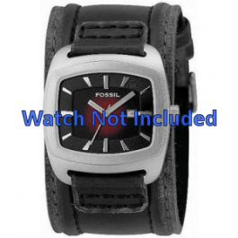 Horlogeband Fossil JR9498 Onderliggend Leder Zwart 22mm
