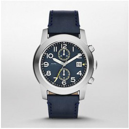 Horlogeband Marc by Marc Jacobs MBM5084 Leder Blauw 24mm