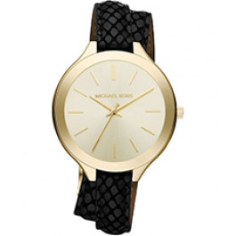 Horlogeband Michael Kors MK2315 Onderliggend Leder Zwart 12mm