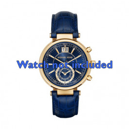 Horlogeband Michael Kors MK2425 Croco leder Blauw 12mm