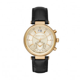 Horlogeband Michael Kors MK2433 Leder Zwart 12mm