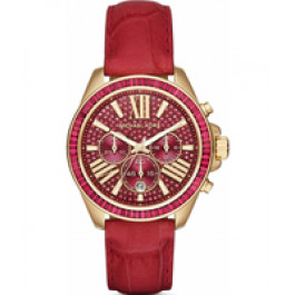 Horlogeband Michael Kors MK2452 Leder Rood 20mm