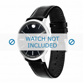 Movado horlogeband 0607086 Leder Zwart 20mm + standaard stiksel