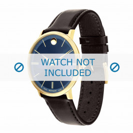 Movado horlogeband 0607088 Leder Donkerbruin 20mm + standaard stiksel