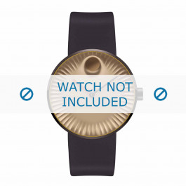 Movado horlogeband 3680043 Silicoon Donkerbruin 22mm