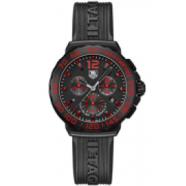 Horlogeband Tag Heuer CAU111D / FT6024 Rubber Zwart 20mm