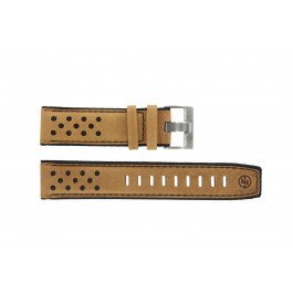 Timex horlogeband PW4B01500 Leder Cognac 22mm + zwart stiksel