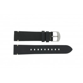 Timex horlogeband PW4B01900 Leder Zwart 20mm + wit stiksel