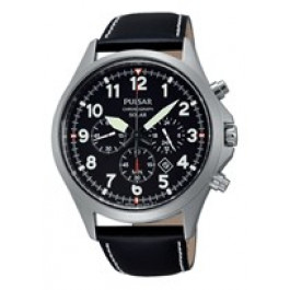 Horlogeband Pulsar VS75-X001 / PX5007X1 / PH101X Leder Zwart 22mm