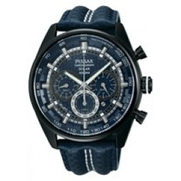 Horlogeband Pulsar VS75-X004 / PX5043X1 Leder Blauw 24mm