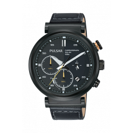 Horlogeband Pulsar PZ5071X1 / VR42-X008 / PPG045X Leder Zwart 20mm