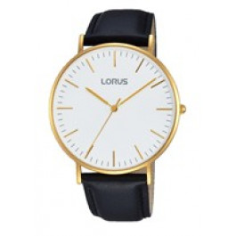 Lorus horlogeband RH882BX9 / VJ21 X071 / RHG053X Leder Zwart 20mm + zwart stiksel