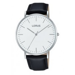 Lorus horlogeband RH883BX9 / VJ21 X071 / RHG055X Leder Zwart 20mm + zwart stiksel