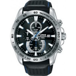 Horlogeband Lorus VD57-X102 / RM395DX9 / RPG019X Leder Zwart 25mm