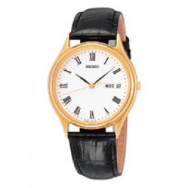 Horlogeband Seiko 7N43-8A99 / SGG480P1 Leder Zwart 18mm