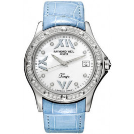 Horlogeband Raymond Weil SI2003-TANGOB-C8 Croco leder Blauw 20mm