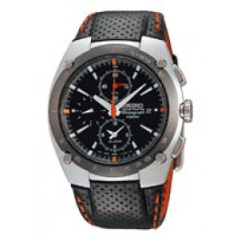 Horlogeband Seiko 7T62-0AD0 / SNA481P1 Leder Zwart