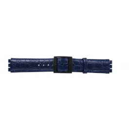 Horlogeband Swatch SC10.05 Leder Blauw 17mm