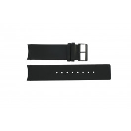 Horlogeband Obaku V132-B Leder Zwart 24mm