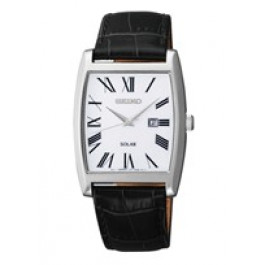 Horlogeband Seiko V137-0AB0 Leder Zwart