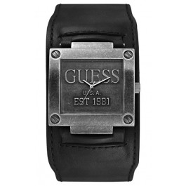 Horlogeband Guess W0418G2 / W90025G2 / W10265G1 Onderliggend Leder Zwart 19mm