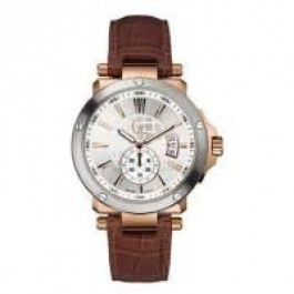 Horlogeband Guess X65007G1 / X65006G1S Leder Donkerbruin 10mm