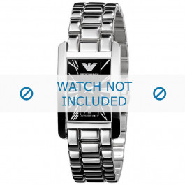 Armani horlogeband AR-0157 Staal Zilver 18mm 