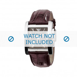 Horlogeband Armani AR0185 Leder Bruin 28mm