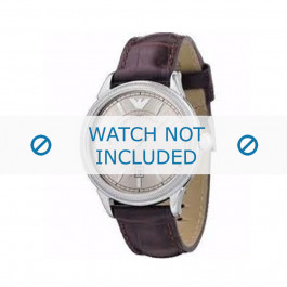 Horlogeband Armani AR0540 Leder Bordeaux 21mm