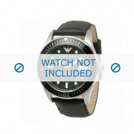 Horlogeband Armani AR0555 Leder Zwart 26mm