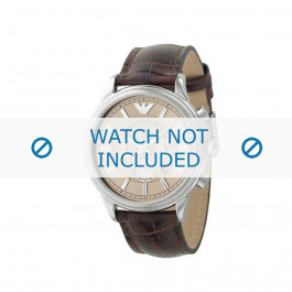 Horlogeband Armani AR0562 Leder Bruin 21mm