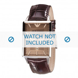 Horlogeband Armani AR2419 Leder Bruin 22mm