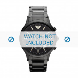 Horlogeband Armani AR2453 Staal Zwart 22mm