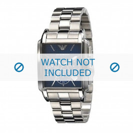 Armani horlogeband AR0480 Roestvrij staal (RVS) Zilver 22mm