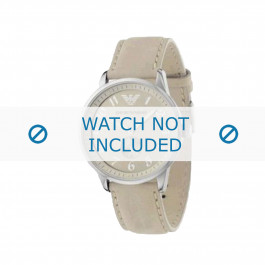 Armani horlogeband AR-0621 Leder Cream wit 20mm 
