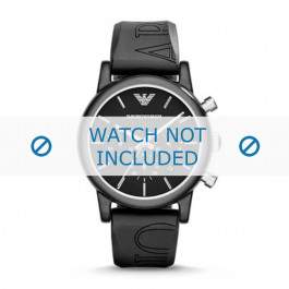 Horlogeband Armani AR1053 Silicoon Zwart 20mm