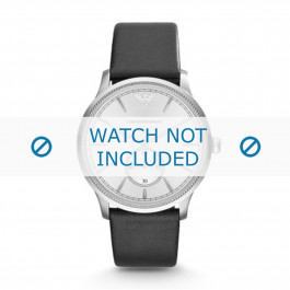 Horlogeband Armani AR1797 Leder Zwart 20mm