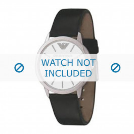 Armani horlogeband AR2002 Leder Zwart 18mm