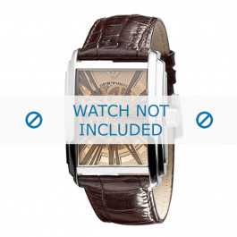 Armani horlogeband AR4230 Leder Bruin 26mm + bruin stiksel